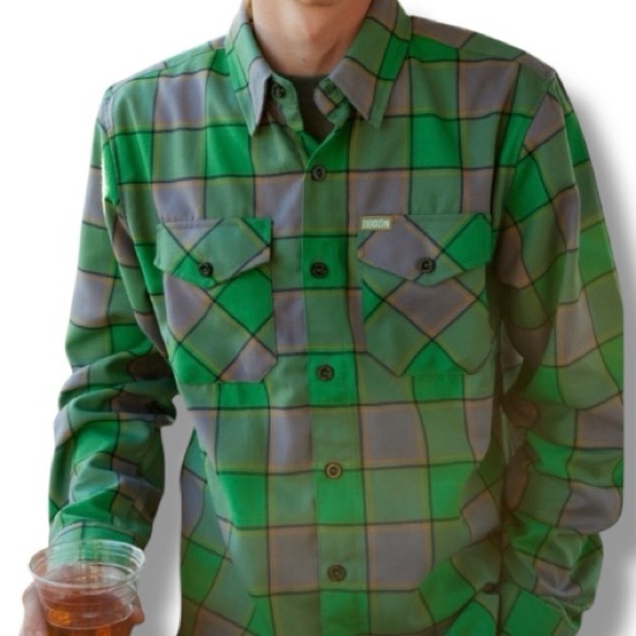DIXXON Flannel Company Auld Pub Plaid Green Gray Yellow Black Size 2X TALL